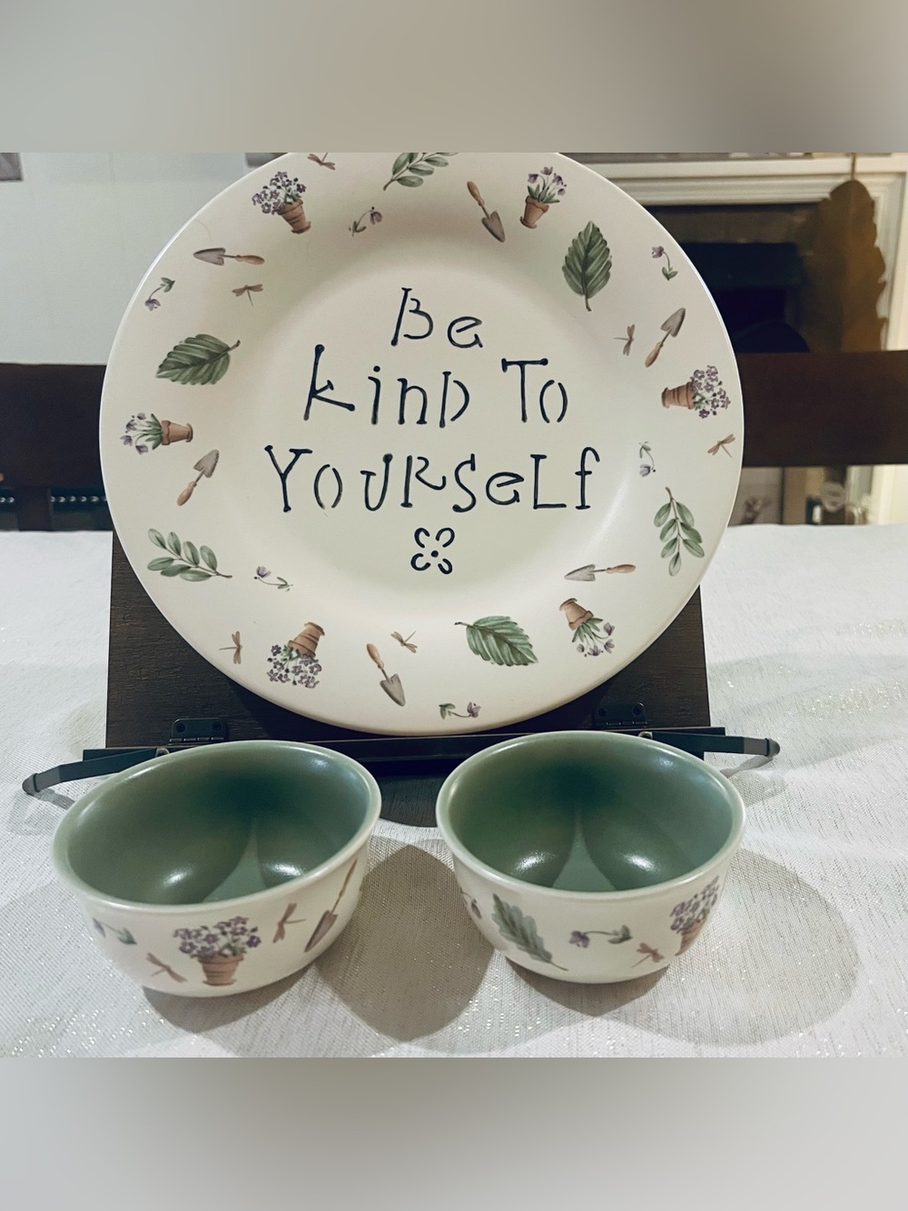 PFALTZGRAFF Be Kind To Yourself 12 inch Serving Platter,matching condiment	Bowls